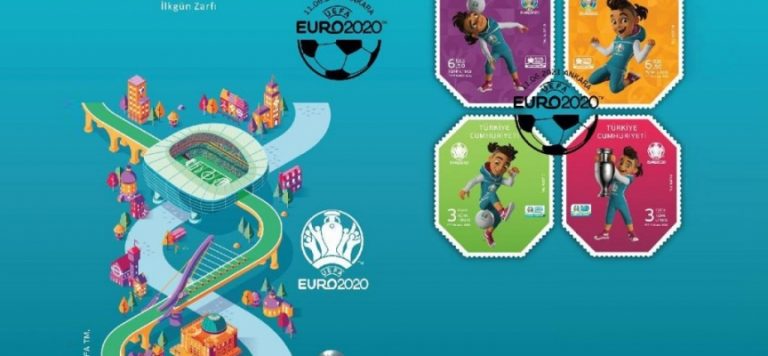 EURO 2020 konulu anma pulu ve ilk gün zarfı tedavülde