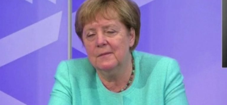 Merkel, çevrim içi toplantıda uyukladı