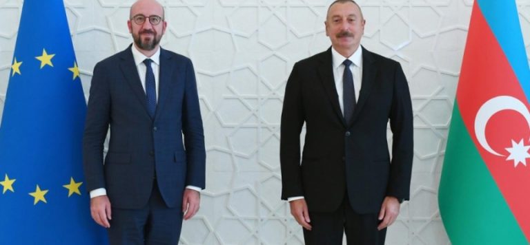 Aliyev, AB Konseyi Başkanı Michel’le görüştü