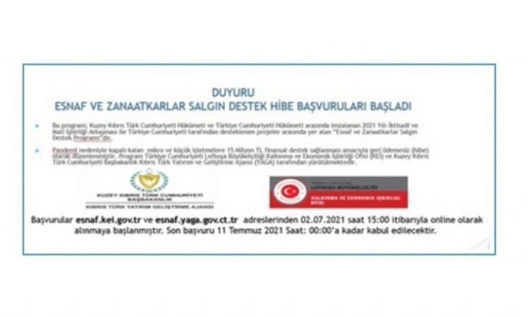 Esnaf ve zanaatkarlar için hibe desteği başvuruları başladı