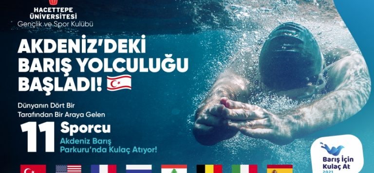 Yabancı ve Milli Yüzücüler Akdeniz’de barış ve doğa için yüzüyor