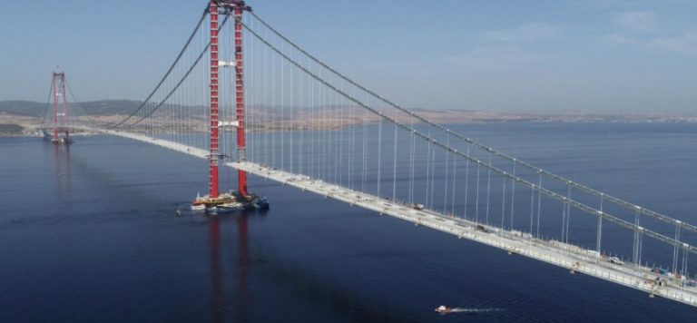Çanakkale Köprüsü’nün tabliye montajlarında sona yaklaşıldı