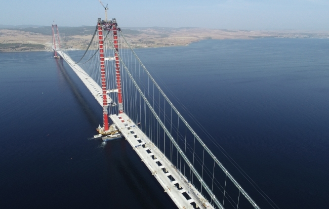 Çanakkale Köprüsü'nün tabliye montajlarında sona yaklaşıldı