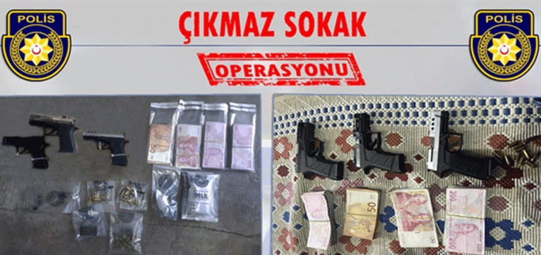 Lefkoşa’da operasyon! Silah, uyuşturucu ve para bulundu