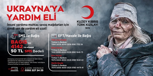 Kuzey Kıbrıs Türk Kızılayı’ndan “Ukrayna’ya yardım eli”