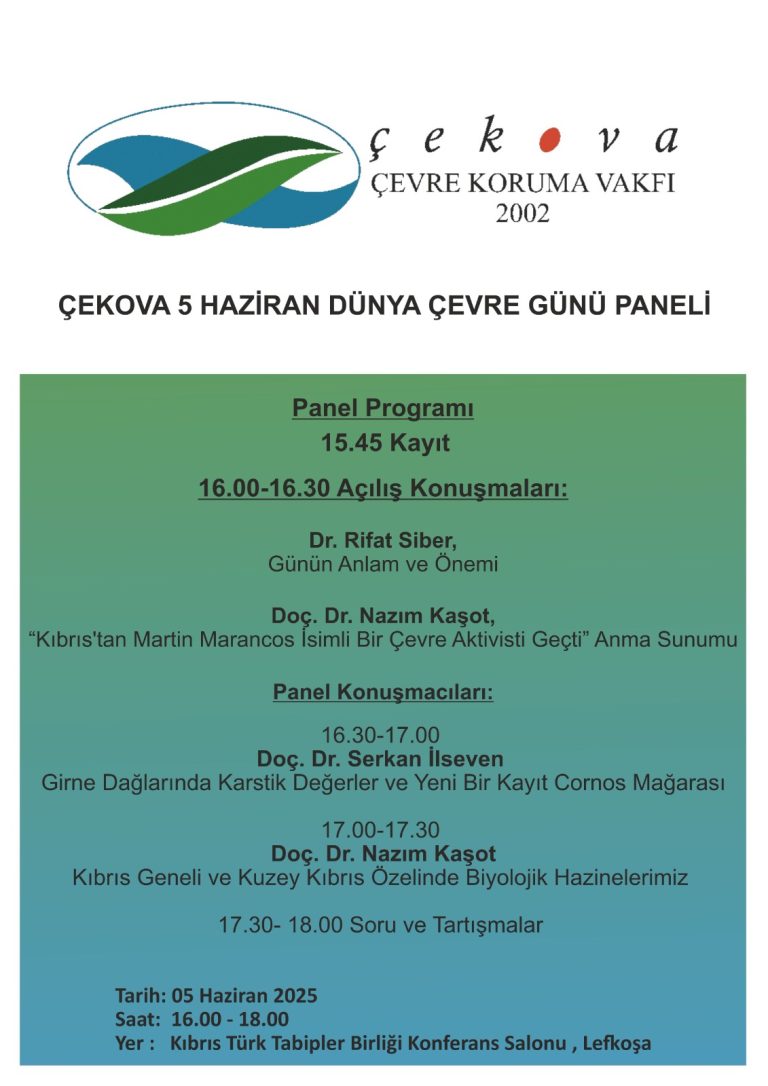 Çevre Koruma Vakfı, 5 Haziran Dünya Çevre Günü dolayısıyla panel düzenliyor
